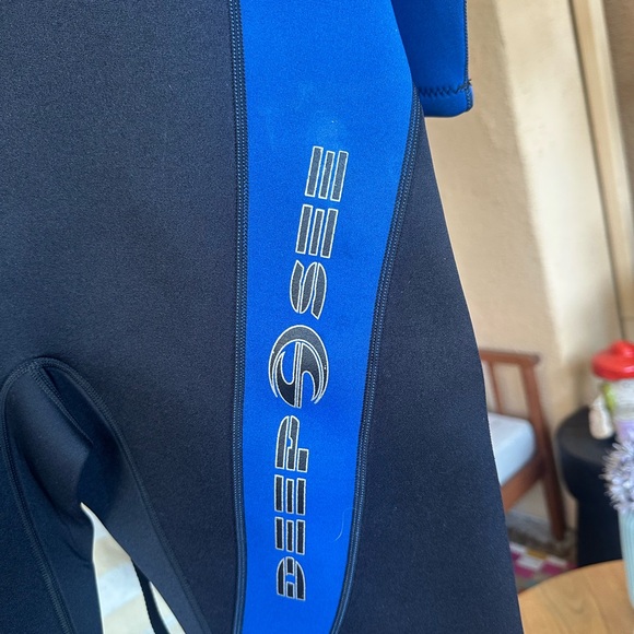 Deep See 3mm Mens Full Wetsuit XL Zipper Long Sleeve Knee Pads Neoprene - Picture 7 of 12